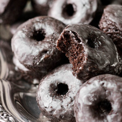 High Altitude Baked Mini Chocolate Cake Doughnuts