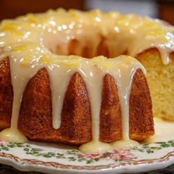 Pineapple Cream Cheese Pound Cake With Pineapple Glaze