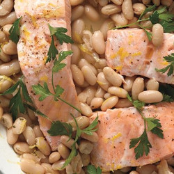 Salmon With White Beans