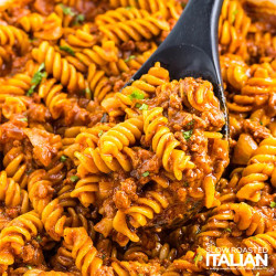 One Pot Beef Enchilada Pasta