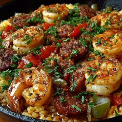 Cajun Shrimp Sausage Dirty Rice