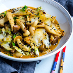 Napa Cabbage Stir-fry With Mushrooms And Miso (no Soy)