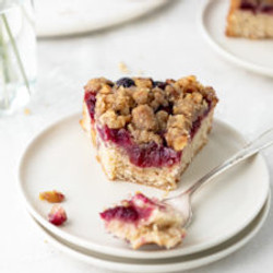 Cherry Rye Buckle Cake With Walnut Streusel