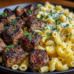 Sizzling Garlic Butter Steak Bites &amp; Creamy Pepper Jack Pasta