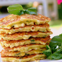 Fresh Corn And Basil Cakes