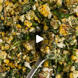 Charred Corn, Zucchini &amp; Avocado Salad With Creamy Ricotta Dressing