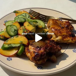 Honey Mustard Chicken With Peach Cucumber Salad
