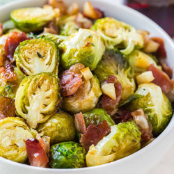 Maple Bacon Roasted Brussels Sprouts Recipe