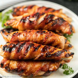 Grilled Bacon Wrapped Chicken Tenders