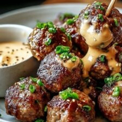 The Best Korean Bbq Meatballs With Spicy Mayo Dip