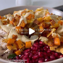 Crispy Parmesan Sweet Potato Fall Harvest Salad