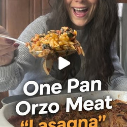 One Pan Orzo Meat Lasagna