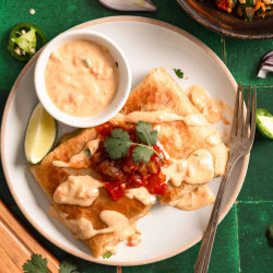 Air Fryer Chimichangas With Spicy Queso