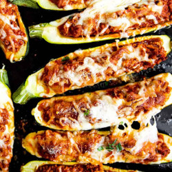 Easy Ground Beef Zucchini Boats