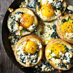 Baked Za'atar Egg Buns With Spinach And Feta