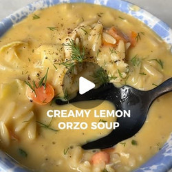 Creamy chicken Lemon Orzo Soup