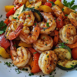 Lemon Herb Shrimp and Veggie Skillet