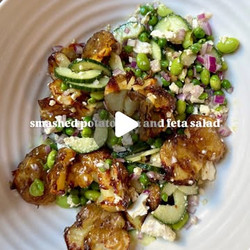 Smashed Potato, Pea And Feta Salad