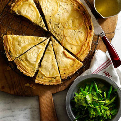 Leek, Crème Fraîche And Aged Chèvre Tart