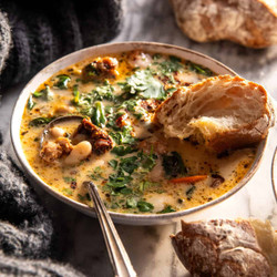 Creamy Tuscan White Bean Lemon Soup