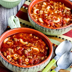 Italian Sausage, Tomato, And Pesto Soup