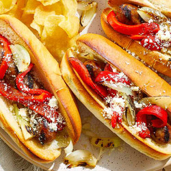 Spicy Italian Sausage &amp; Roast Pepper Sandwiches