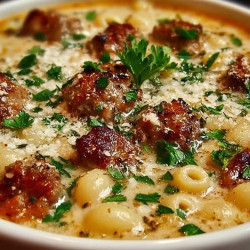 Creamy Parmesan Italian Sausage Ditalini Soup