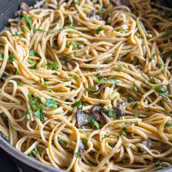 One-pan Creamy Steak &amp; Truffle Mushroom Pasta