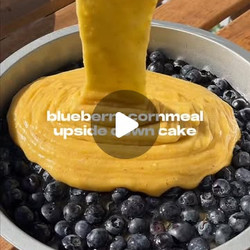 Blueberry Brown Butter Cornmeal Upside Down Cake
