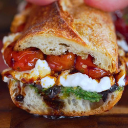 Burrata Caprese Sandwich w/ Cherry Tomato Confit