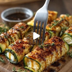 Crispy Zucchini Slices Wrapped (cheesy Baked Zucchini Wraps)