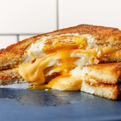 Egg-in-a-hole Grilled Cheese Sandwich