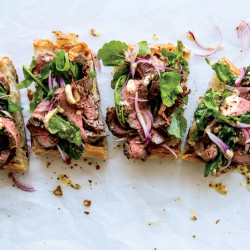 Open-face Steak Sandwich With Parmesan Dressing