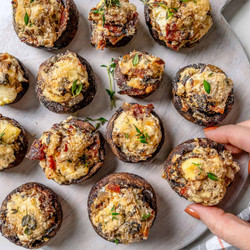 Stuffed Mushrooms With Bacon &amp; Blue Cheese