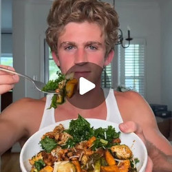 Kale, Brussels sprout and sweet potato salad