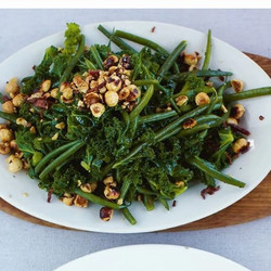 Warm kale &amp; bean salad