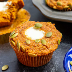 Sourdough Pumpkin Cream Cheese Muffins