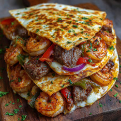 Creole Steak Shrimp Quesadillas