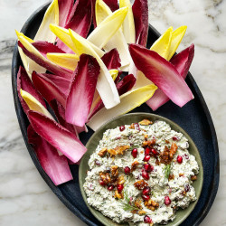 Chicory Boats With Feta, Walnut And Pomegranate