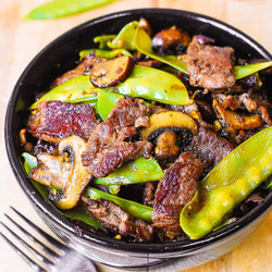 Asian Beef With Mushrooms &amp; Snow Peas