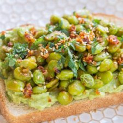 Garlic Ginger Edamame Avocado Toast