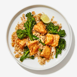 Crispy Tofu With Coconut Quinoa And Broccolini