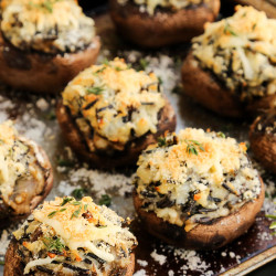 Mashed Potato And Wild Rice Stuffed Mushrooms