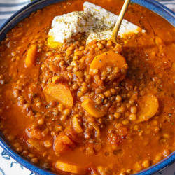 Greek Lentil Soup (fakes Soupa)