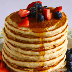 Eggless fluffy pancakes