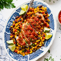 Dump-and-bake Salsa Chicken