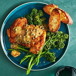 Chicken-thigh Piccata With Broccoli Rabe