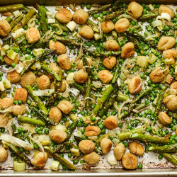 Sheet-pan Gnocchi With Asparagus, Leeks And Peas