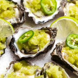 Cucumber Lime Jalapeno Granita For Oysters
