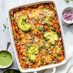 Dreamy Refried Bean Chicken Enchiladas With Homemade Enchilada Sauce